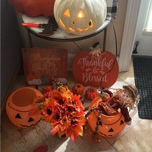 Thanksgiving Halloween Pumpkin Decor Set